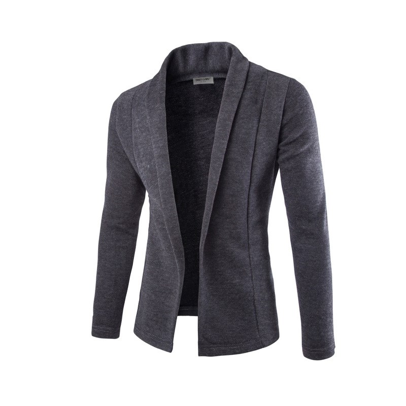 Simple Open Cardigan Slimfit Sweater Jacket for Men Vneck Kn