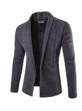 Simple Open Cardigan Slimfit Sweater Jacket for Men Vneck Kn