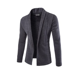 Simple Open Cardigan Slimfit Sweater Jacket for Men Vneck Kn