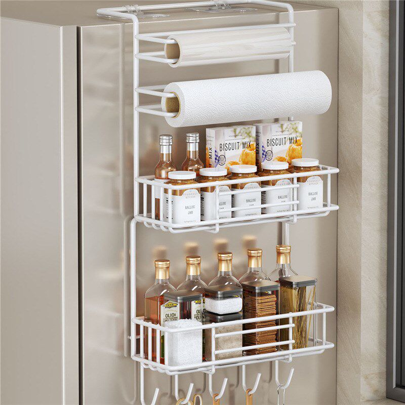 Refrigerator Side Shelf Tissue Holder Kitchen Organizer Rack