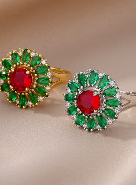 European American Style Exaggerated Color Zircon Inlaid Flow