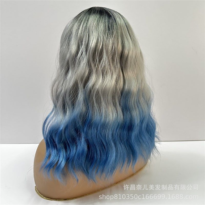 Short Curly Wig with Bangs 3 Colors Ombre Fashion for Women