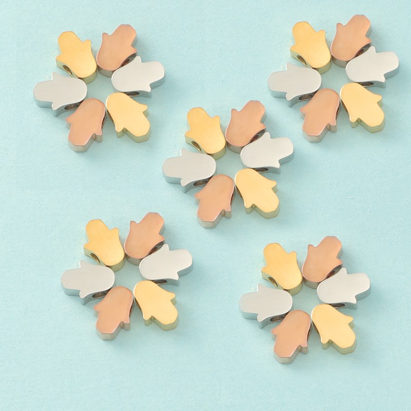 Stainless Steel Hamsa Hand Charm DIY with 18mm Hole 68mm