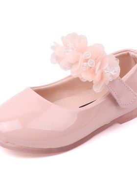 Girls Crystalbottom Leatherette Shoes with Lace Trim Rhinest