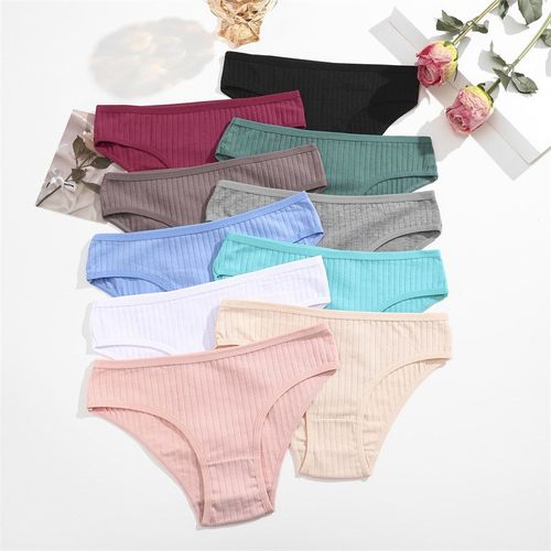 Pure Basic Panties Bikini Comfy Breathable Womens Cotton Tri