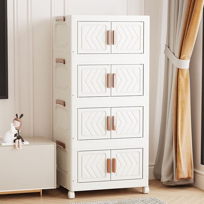 Foldable MultiLayered Rolling Storage Cabinet for Home Sorti