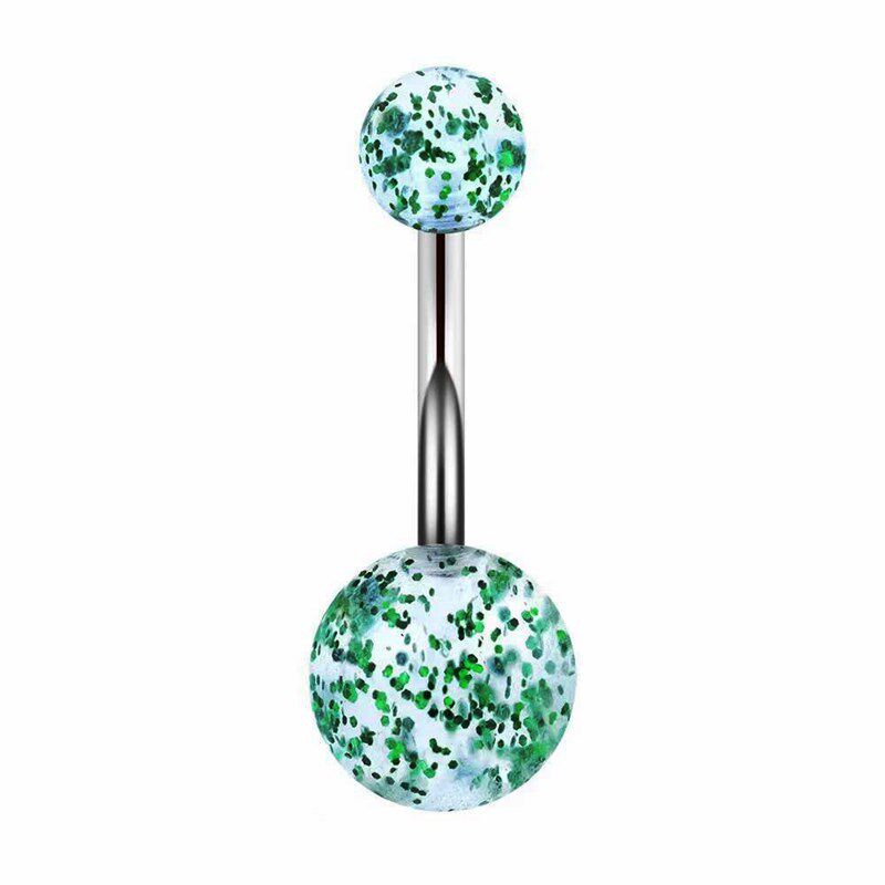 New Shiny Transparent Acrylic Ball SoftSteel Rod Belly Butto