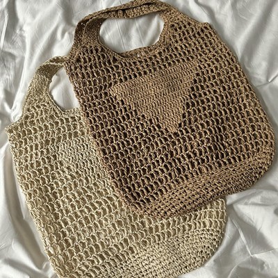 Largecapacity Straw Woven Bag Handmade Crochet Beach Bag for