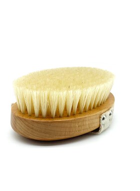 Beech Wood Bath Brush Handleless Solid Wood Boar Bristles Bo