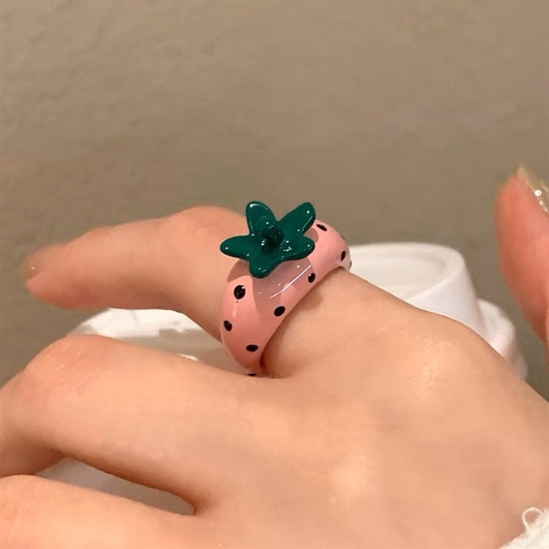 Retro Dopamine Y2K Cute Adjustable Rings for Women Design fo