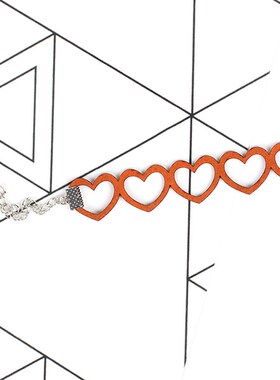 Vintage Black Korean Velvet Hollow Heart Choker Necklace Ori