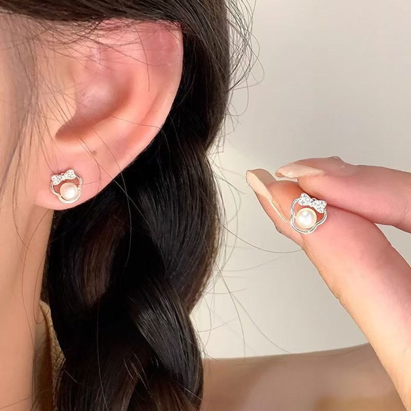 Pearl Minnie Earrings 2025 Light Luxury Womens Earrings Fres