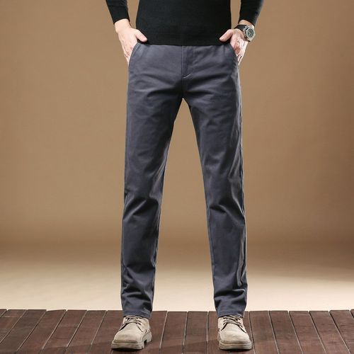 Autumn Pure Cotton Casual Pants Mens Business Relaxed Straig
