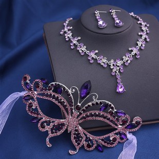 HighEnd Bridal Wedding Accessories Set Necklace Earrings Cro