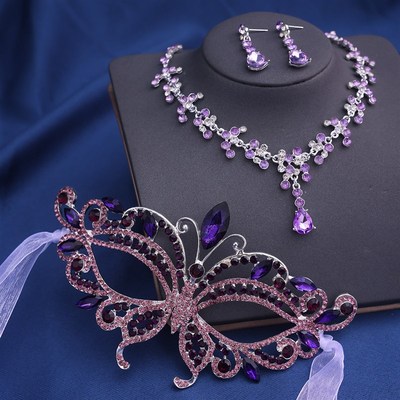 HighEnd Bridal Wedding Accessories Set Necklace Earrings Cro