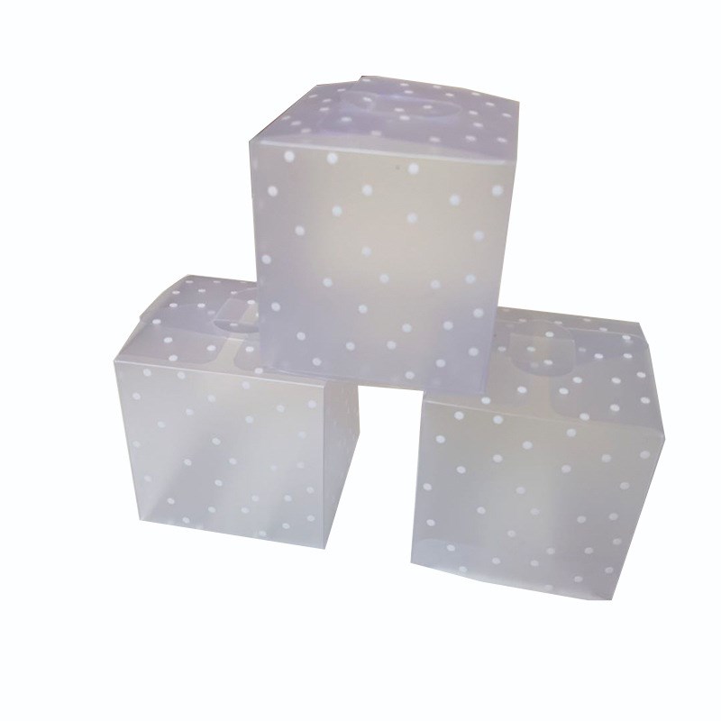 Translucent PVC Candy Box Matte Dot Packaging Box Wedding Pa