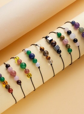 European and American Beaded Bracelet Wax Thread Shiny Stone