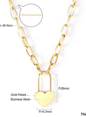 European American Chunky Chain Necklace for Women Simple Hip