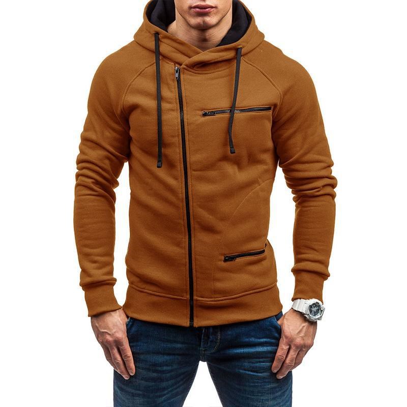 Mens Plain Sports Casual Jacquard Hoodie Sweatshirt Fleece O