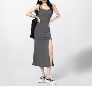 Bodycon Dress Long Desire Slit Strappy Backless Pure Sexy