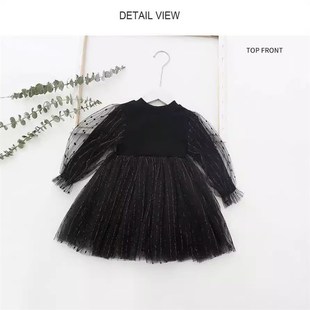 New Autumn Girls Dresses Girls Tutu Fashion Bubble Sleeve Kn