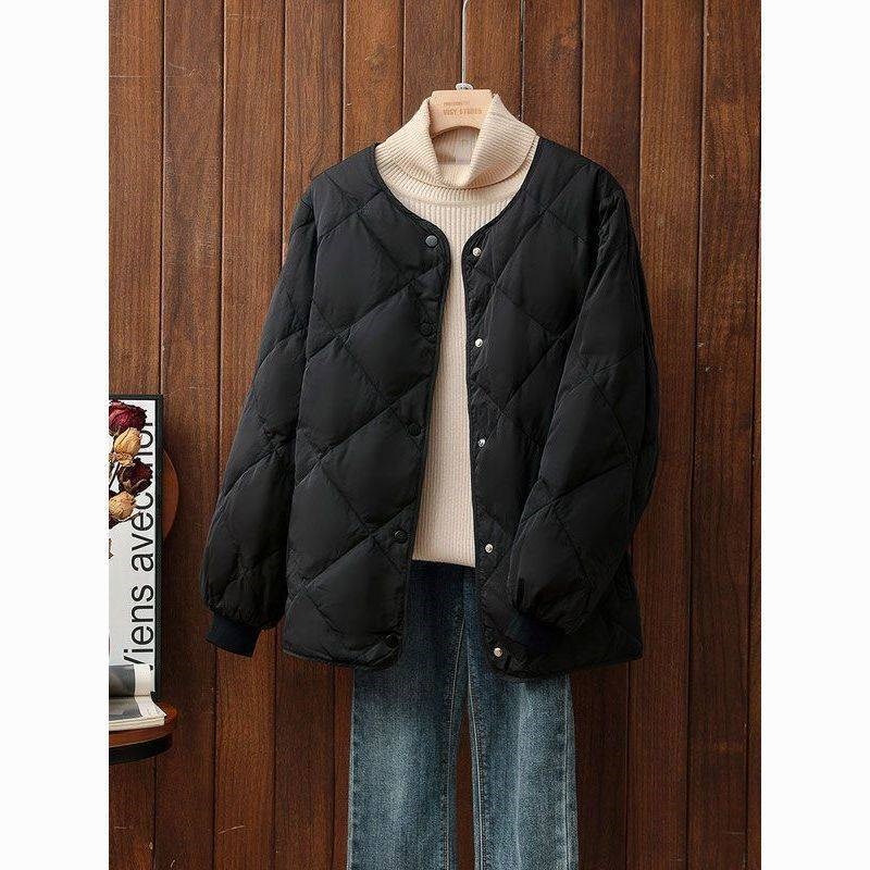 Ultrathin Loose Womens Down Cotton Jackets Oversized Winter