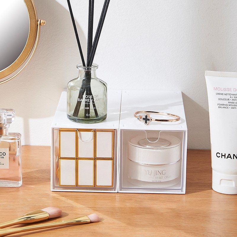 Stationery Storage Box Desktop Plastic Transparent Drawertyp