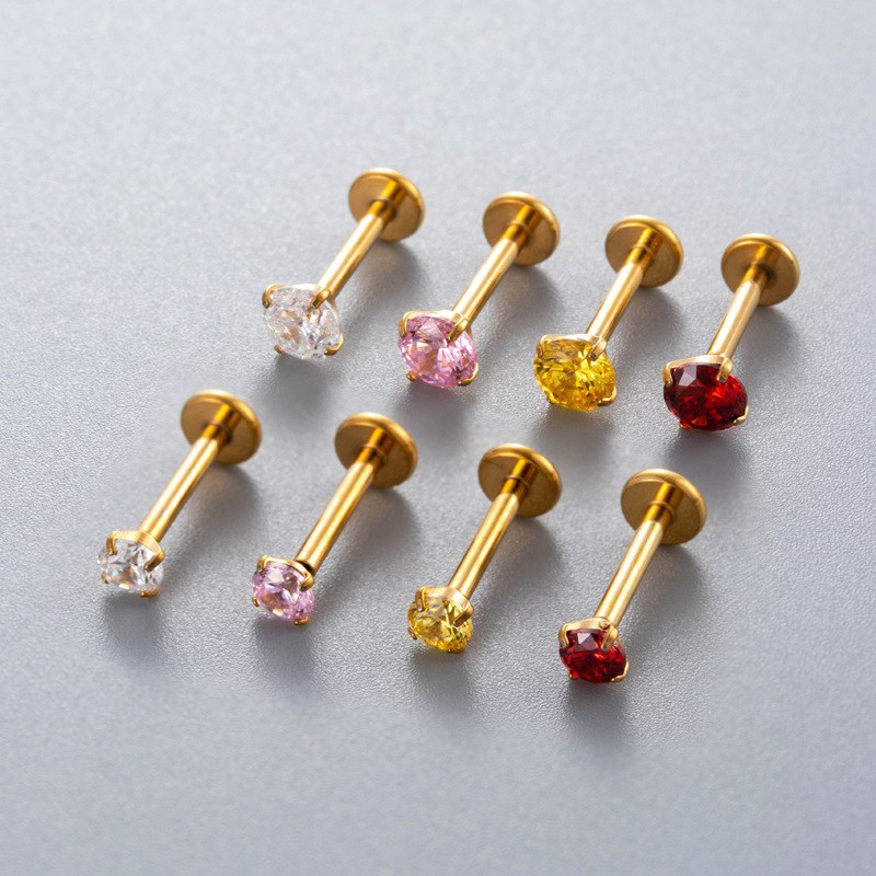 Titanium Alloy with Colorful Zircon Inlaid 128mm Insert Type