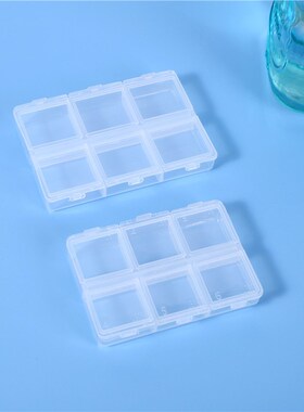 Accessory Organizer Box 6Compartment Transparent Plastic Pil