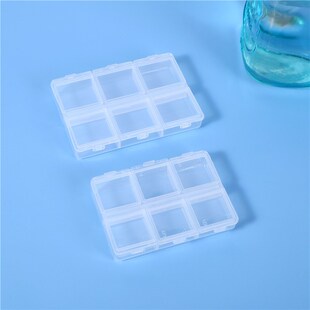 Organizer Plastic Box Transparent Pil 6Compartment Accessory