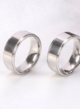 European Titanium Steel Ring Light Luxury Fashion Silver Sta