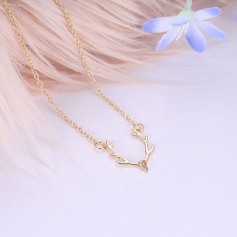 Christmas Deer Antler Necklace for Women Fashionable Womens