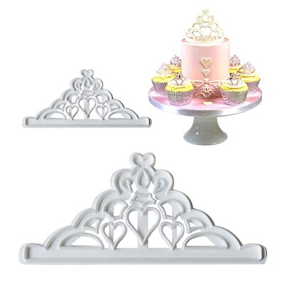 2pcs Crown Fondant Cake Printing Cutters Biscuit Bakery Mold