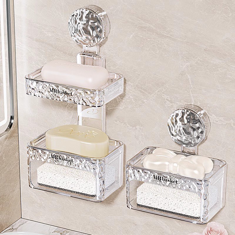 NoDrill Suction Soap Holder WallMounted Home HighEnd Toilet