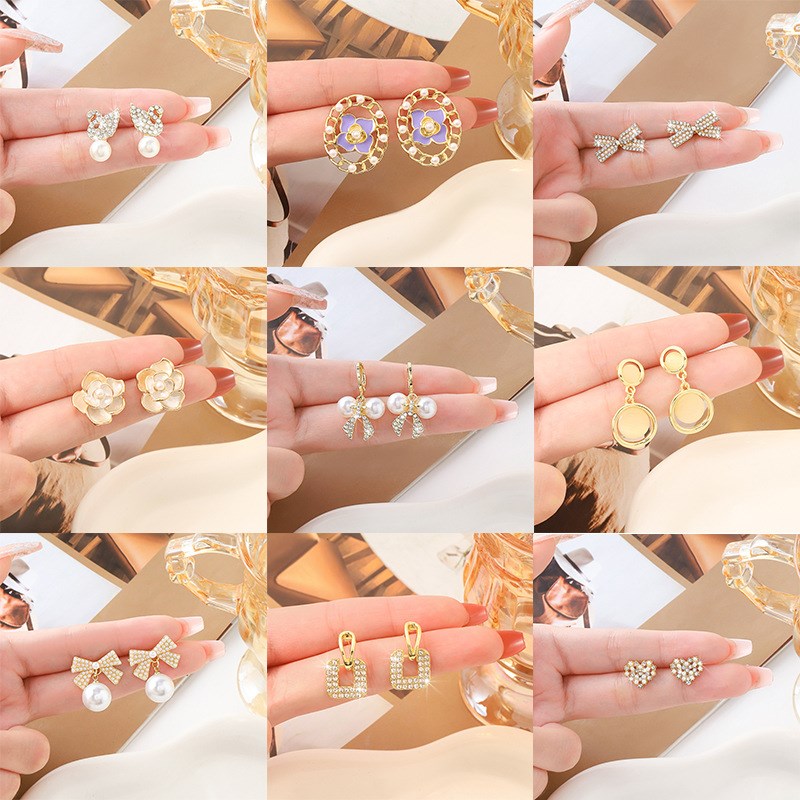 Silver Needle Earrings Korean Retro Pearl Earring Womens Fas