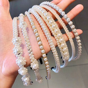 Pearl Beaded Headband Wedding Exquisite Headpiece Handmade