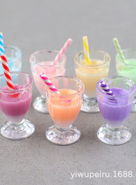 Milk Tea Cup Milkshake Bottle Resin Accessories DIY Dollhous