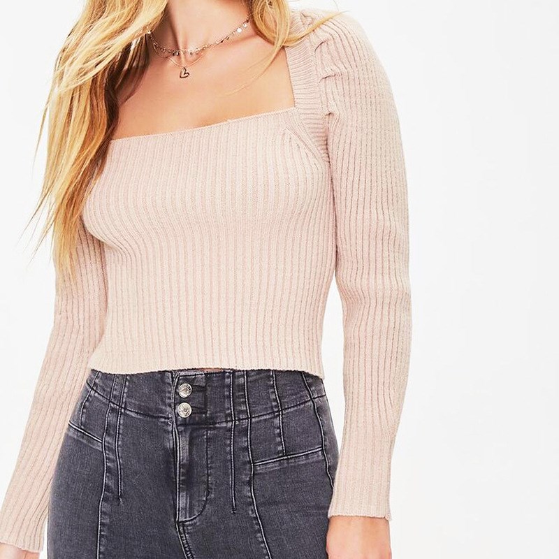 Back Tie Knit Sweater Women 2025 FW Slim Fit InnerOuter Tops