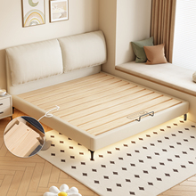 纯实木榫卯床大象耳朵齐边小户型静音互不干扰可定制排骨架床架