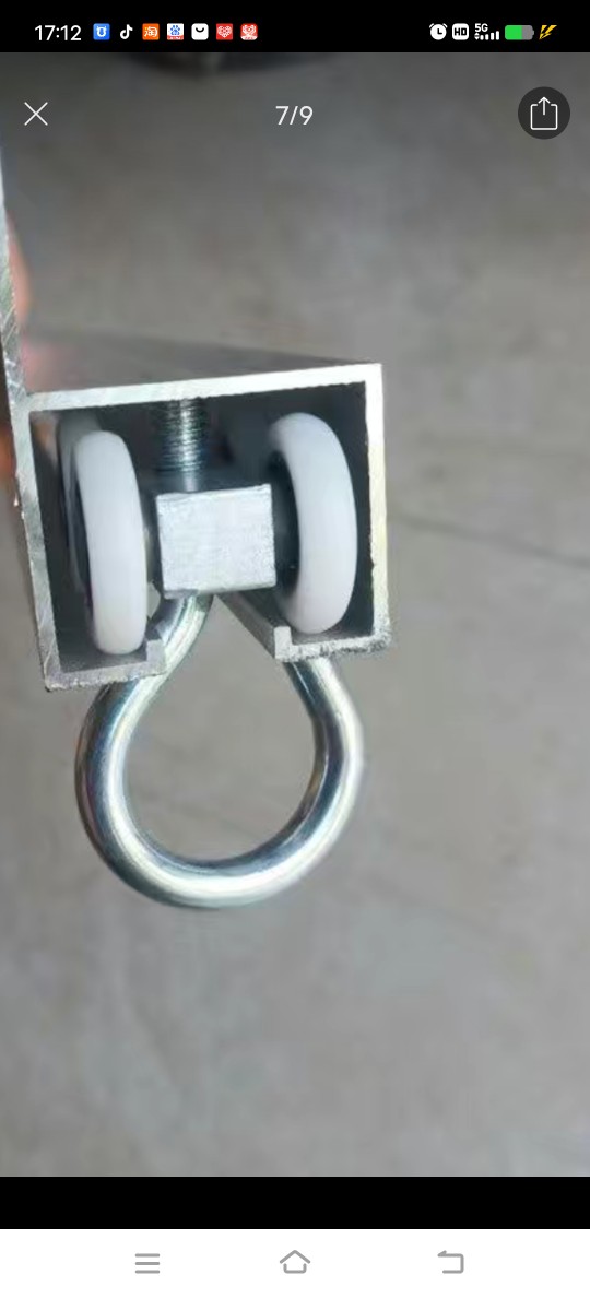 折叠空调帘房间隔断洗车帘轨道通用铝合金加厚滑轮轨道侧装顶装版