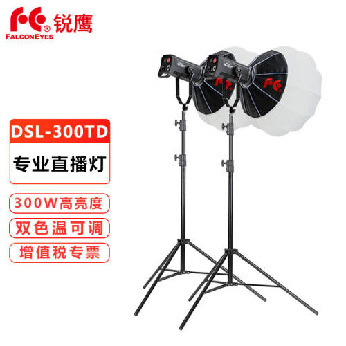 锐鹰补光灯DSL-300TD主播直播灯led摄影灯大功率300W双色温美颜柔