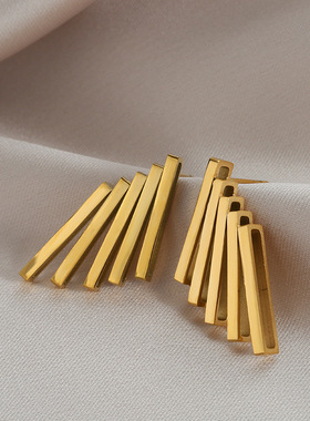 英国chrry koop多层羽林几何耳环小众设计感耳环耳饰气质简约