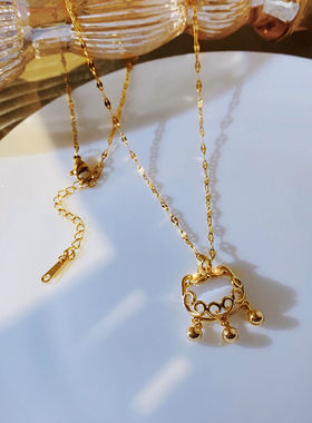 英国chrry koop铜吊坠祥云如意平安锁项链女轻奢小众锁骨链