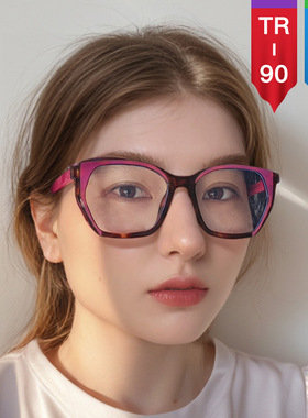 英国chrry koop大框防蓝光眼镜茶歇风方框大脸眼镜框tr坚韧粗框