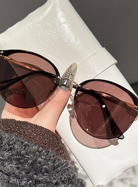 英国chrry koop简约半框防紫外线太阳镜出游拍照墨镜休闲垂钓