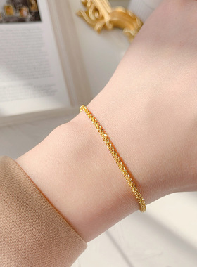 英国chrry koop极简满天星手链女ins风小众设计感闪闪麻花链钛钢