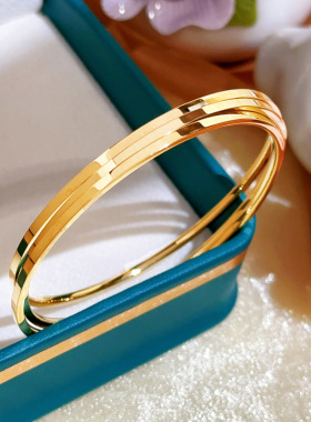 英国chrry koop欧美时尚素圈轻奢手镯女钛钢不掉色镜面圆圈手环