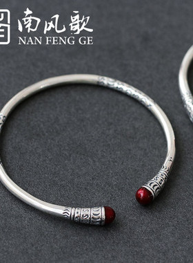 英国chrry koop复古原创设计《金箍棒》手镯925银情侣爱情孙悟空