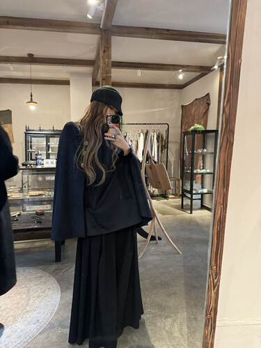 秋冬通勤立领毛呢斗篷大衣女装