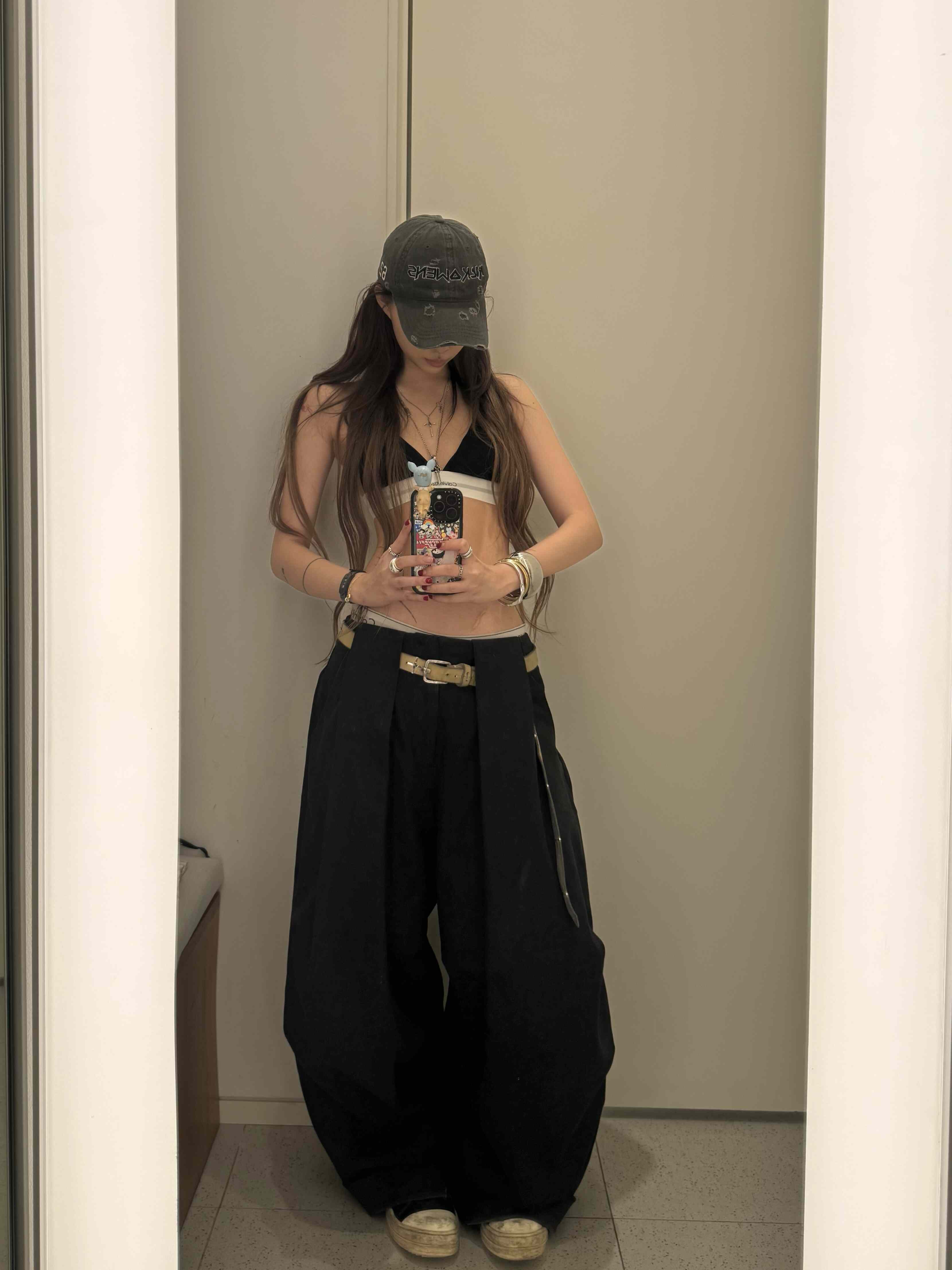 13311原创设计感褶皱通勤休闲裤